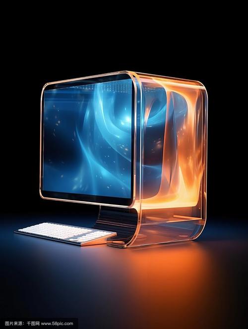 透明科幻感台式电脑3d电子产品